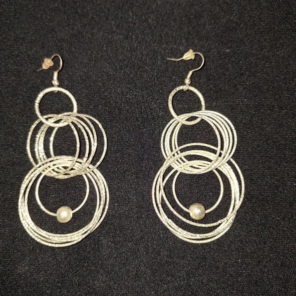 Multi Layered Hoop Earrings, Metal